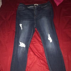 Distressed dark denim Jeans
